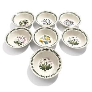 Portmeirion Botanic Garden Set of 7, 6½" Soup Cereal Salad Bowls EUC Classic VTG